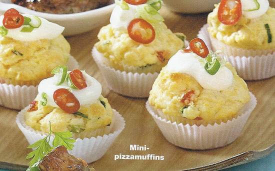 Mini-pizza muffins [24 stuks] recept