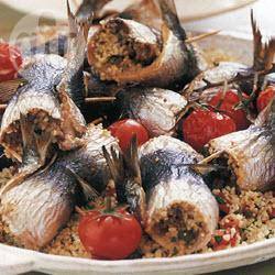 Gegrilde sardine gevuld met citroencouscous en kappertjes recept ...