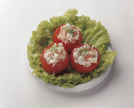 Gevulde tomaatjes met krabsalade recept