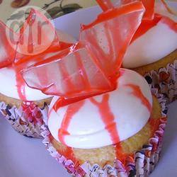 Bloederige cupcakes met glasscherven recept