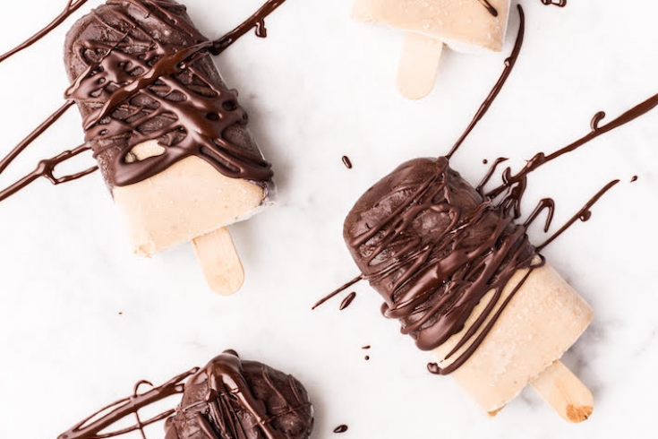 Pindakaas ijsjes met chocolade van pauline