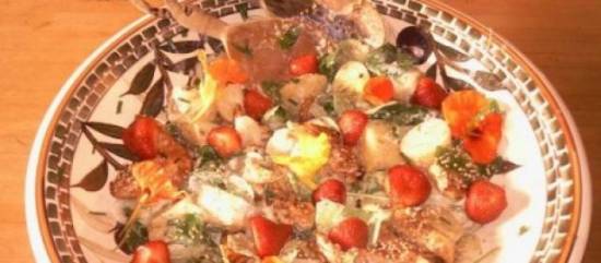 Salade met oostindische kers & kip recept