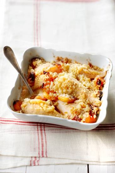 Peer-abrikozencrumble recept