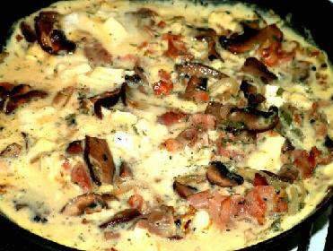 Boeren omelet met spek en portabello recept