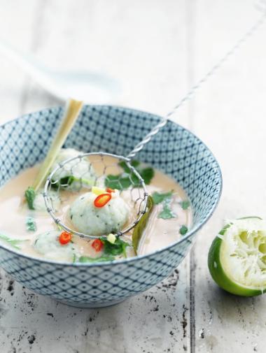 Recept 'thais soepje met visballetjes'