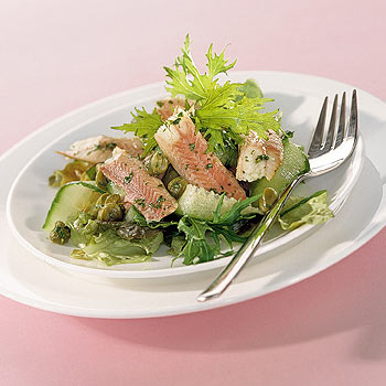 Salade van gemarineerde paling recept