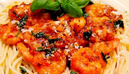 Spaghetti aglio olio e scampi recept