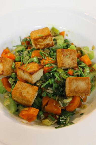 Recept 'rijstschotel met tofu en gember'