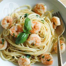 Spaghetti met garnalen recept