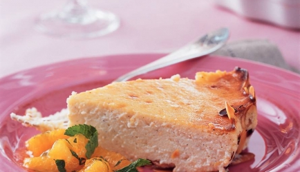 Cheesecake met sinasappelcompote recept