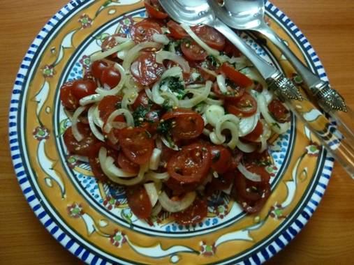 Pittige marokkaanse tomatensalade recept