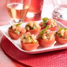 Lekkere gevulde tomaatjes met panzanella recept