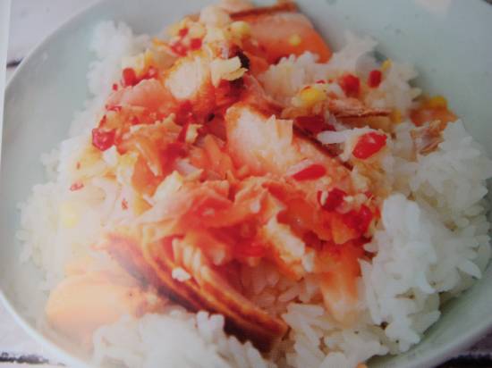 Zalm met sushi rijst recept