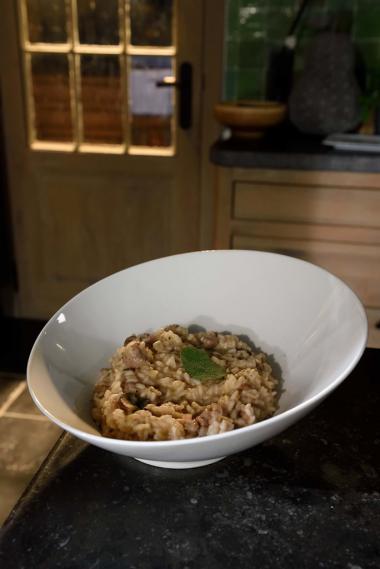 Recept 'risotto met champignons en salsiccia'