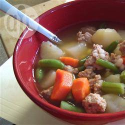 Kalkoen en parelgort soep recept