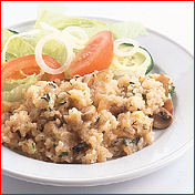 Romige rijst met kastanjechampignons recept