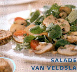 Salade van veldsla met champignons recept
