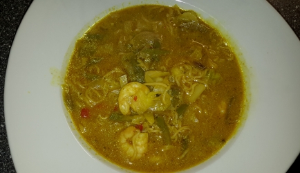 Thaise curry en tijgergarnalensoep recept