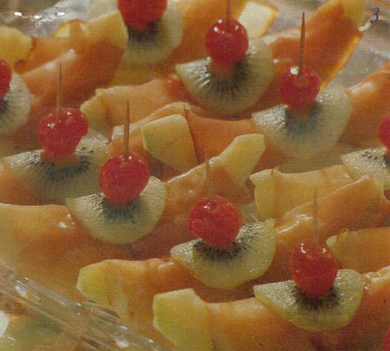 Prosciutto con frutta (ham met meloen en kiwi) recept