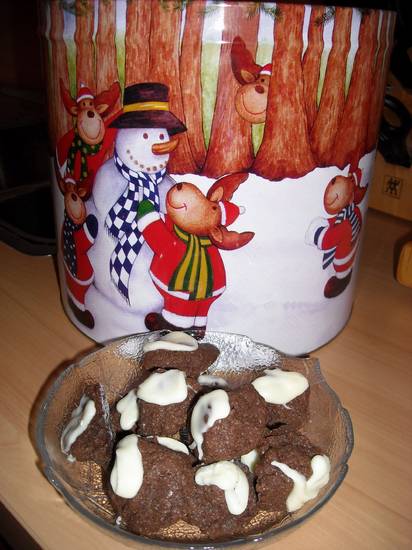 Chocoladebergen met sneeuwtop ( kerstkoekjes ) recept