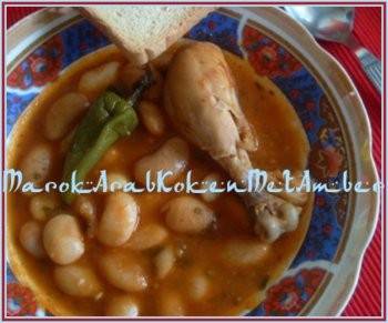 Marokkaanse witte bonenschotel met kip in rode saus recept ...