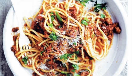 Spaghetti met rundvlees, bier &; bacon recept