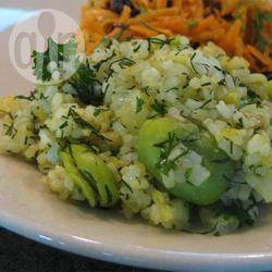 Perzische gekruide rijst met tuinbonen (sabzi polo) recept ...