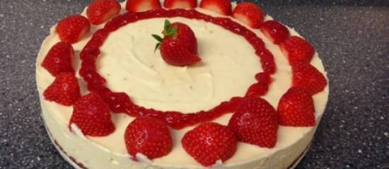 Witte chocolade strawberry cheesecake recept