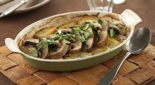 Funghi met aardappelen uit de oven recept