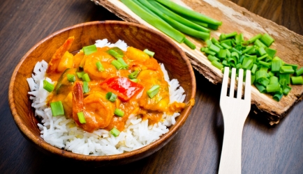 Gamba's in rode curry recept