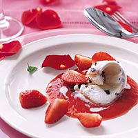 Ijskrullen met aardbeien-portcoulis recept