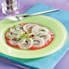 Carpaccio van heilbot met tomatengazpacho recept