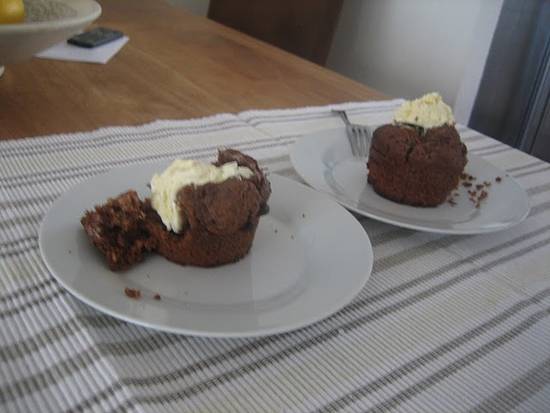 Chocolademuffins met vanilleijs recept