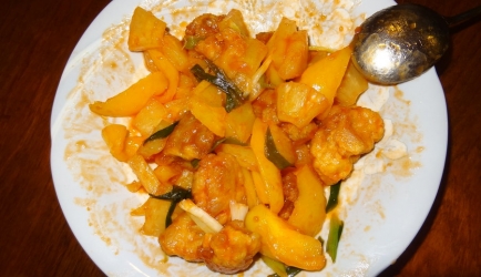 Kip in zoet-zure saus met perziken recept