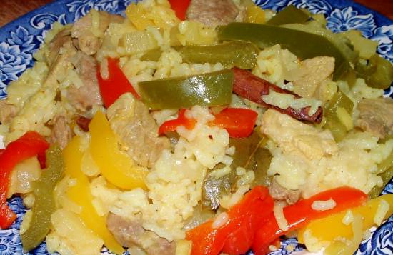 Hamlap-ananas-paprika-rijst-stoof recept