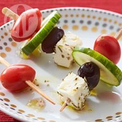 Griekse salade op een stokje (hapje) recept