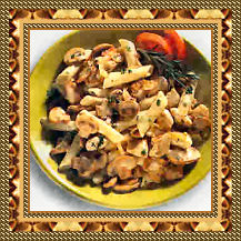 Penne met champignon-mosterdsaus en kalkoen recept