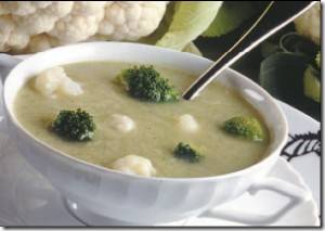 Bloemkool-broccoli soep recept