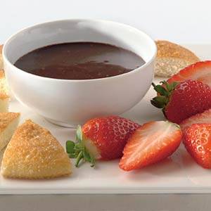 Chocoladedip met aardbeien recept
