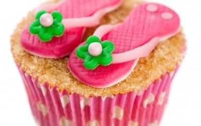 Slippers op het strand cupcakes recept