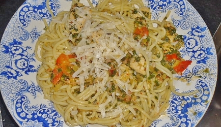 Romige kip spek spinazie pasta recept