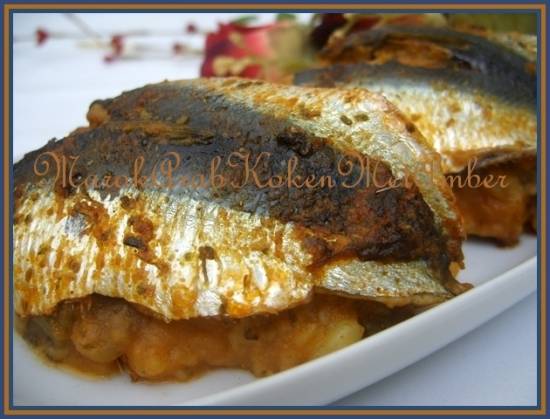 Sardines gevuld met aardappel en paprika recept