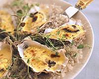 Huîtres gratinées au champagne (oesters) recept