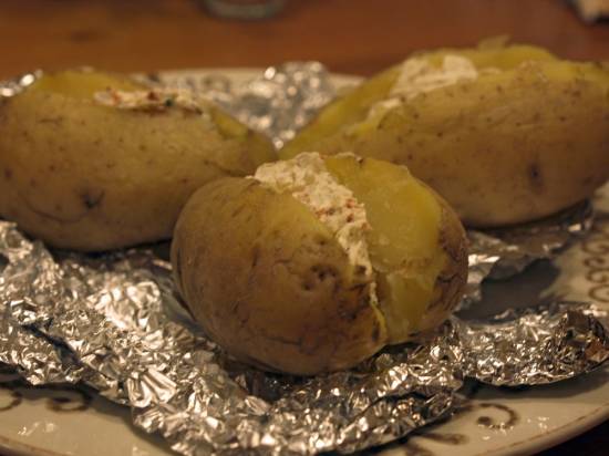 In de magnetron gepofte aardappelen recept