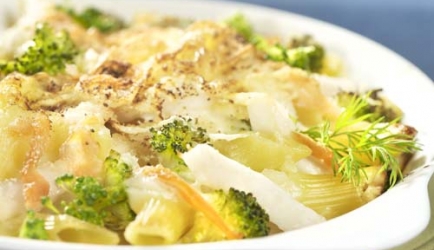 Gratin van broccoli en vis in een wittewijnsausje recept
