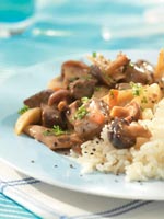 Romige rundvleesstoofschotel met champignons recept