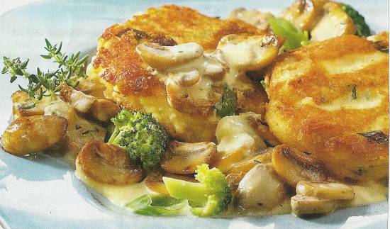 Aardappelkoekjes met broccoli en champignonsaus recept ...