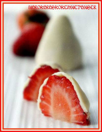 Aardbeien met witte chocolade recept