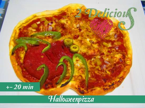 Halloween pizza recept