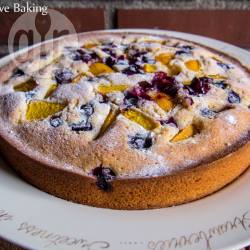 Peach & blueberry cake recept